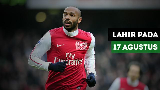 Berita video 5 pemain sepakbola dunia termasih Thierry Henry yang lahir pada tanggal 17 Agustus.