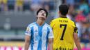 Pemain Ulsan Hyundai, Yoon Jong-gyu, tampak kecewa setelah ditaklukkan Borussia Dortmund pada laga terakhir Grup F di TQL Stadium, Cincinnati, Kamis (26/6/2025). (AP Photo/Jeff Dean)