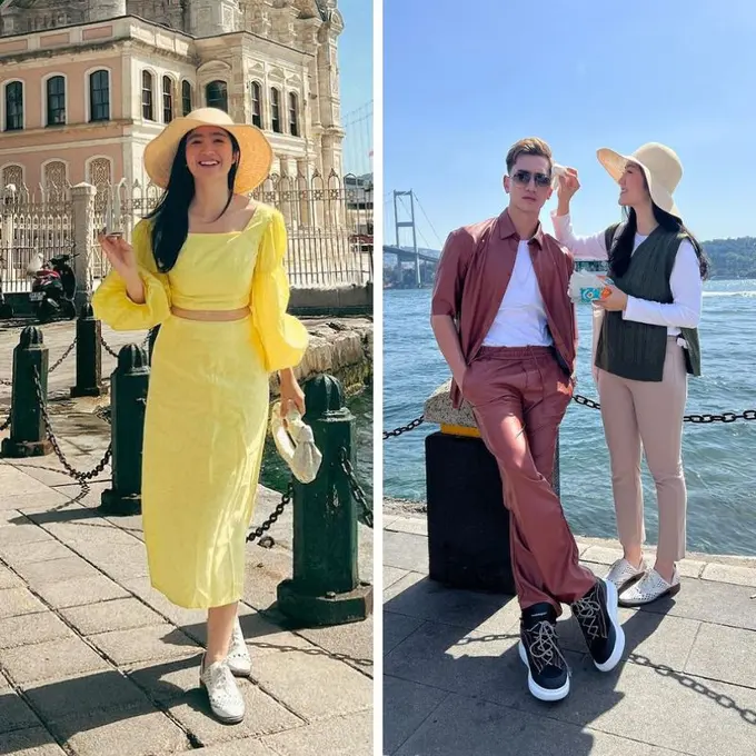 6 Potret Gaya Stylish Febby Rastanty di Istanbul Turki, Kerja Sekaligus Liburan Bareng Verrel Bramasta