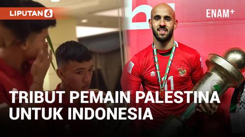 VIDEO: Angkat Trofi Pakai Jersey Indonesia, Pesepakbola Palestina Sampaikan Pesan Ini