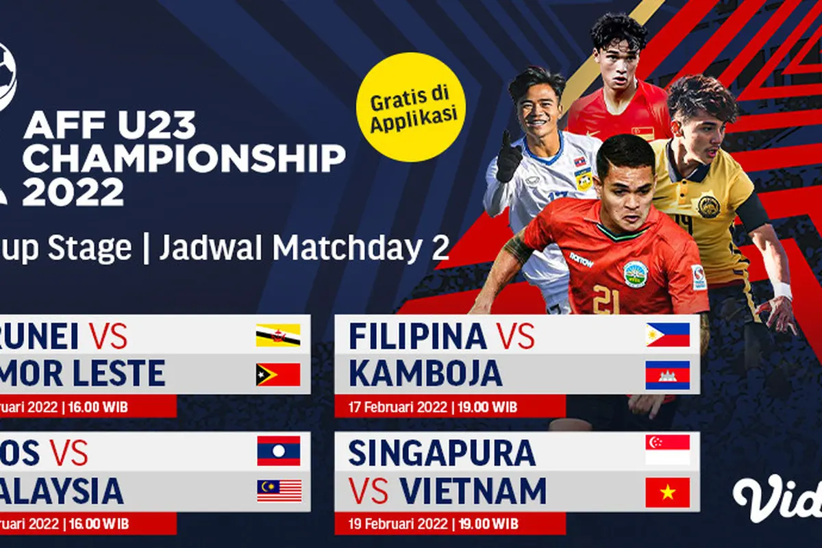 Jadwal Lengkap Streaming Piala AFF U-23 Mulai 17-19 Februari 2022 Mulai 16.00 WIB di Vidio