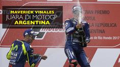 Berita video momen pebalap Movistar Yamaha, Maverick Vinales, juara dan Marc Marquez terjatuh di MotoGP Argentina 2017.