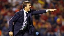 Performa apik Lopetegui selama menangani timnas Spanyol menjadi alasan Real Madrid tertarik mengamankan jasanya. (AP/Alberto Saiz)