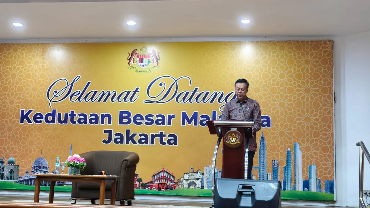 Duta Besar Malaysia untuk Republik Indonesia Dato’ Syed Mohamad Hasrin Tengku Hussin menyampaikan pesan perpisahan dalam acara buka puasa pada Rabu (4/3/2026), menjelang berakhirnya masa tugasnya di Jakarta.