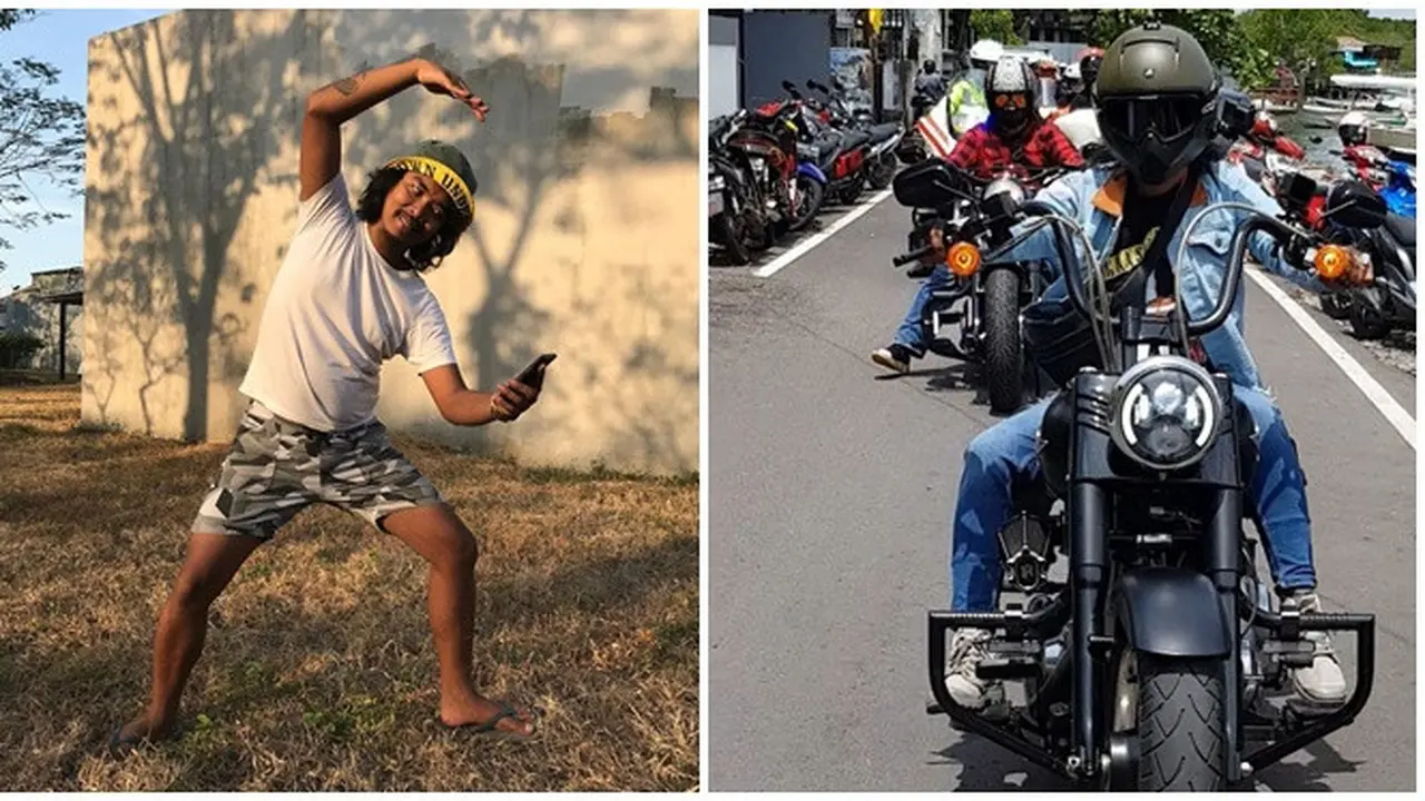 6 Gaya Dodit Mulyanto dengan Motor Harley Davidsonnya yang Keren Abis
