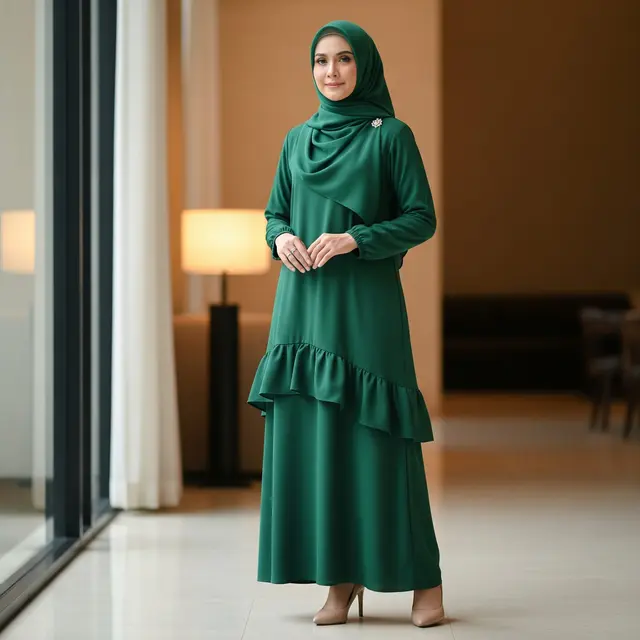 Model Gamis Potongan Dua Tingkat untuk Lebaran 2026