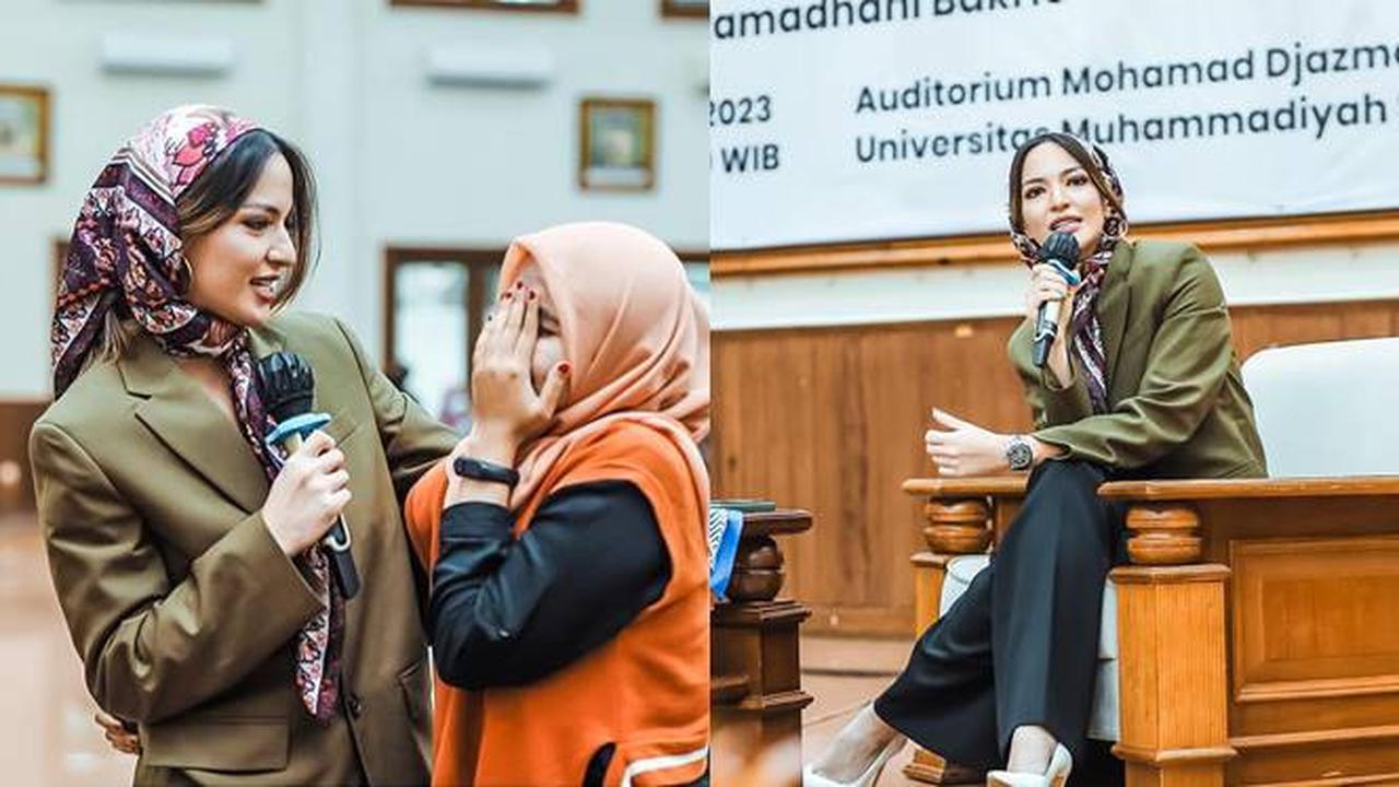 Tampil Berkerudung, Ini 7 Momen Nia Ramadhani Jadi Pembicara Bahas Mental Health