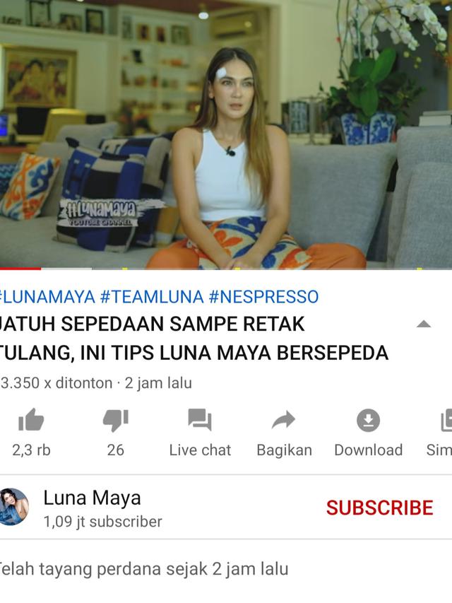 Unggahan Luna Maya. (Foto: YouTube Luna Maya)