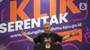 Ketua KPU, Arief Budiman memberikan sambutan dalam acara peluncuran Gerakan Klik Serentak (GKS) di kantor KPU, Jakarta, Rabu (15/7/2020). KPU meluncurkan GKS sebagai tanda dimulainya tahapan pencocokan dan penelitian (coklit) data pemilih untuk Pilkada Serentak 2020. (Liputan6.com/Faizal Fanani)