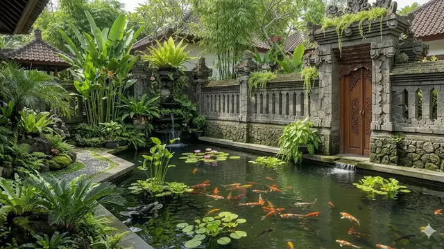Desain Kolam Ikan Menempel Pagar/Gemini AI