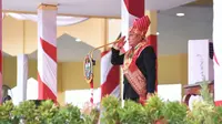 Gubernur Sumut, Edy Rahmayadi, menjadi Inspektur Upacara Peringatan HUT Kemerdekaan RI ke-78 di Lapangan Astaka Jalan Pancing, Deli Serdang, Kamis (17/8/2023)
