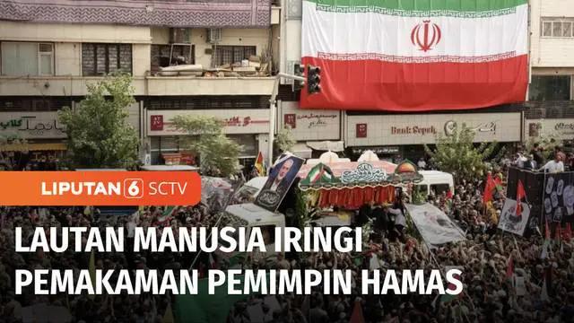 Ribuan orang mengiringi rangkaian pemakaman mendiang Pemimpin Biro Politik Hamas, Ismail Haniyeh di Teheran, Iran, pada Kamis waktu setempat. Usai jenazah disalatkan, Ismail Haniyeh rencananya akan dimakamkan di Doha, Qatar.