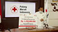 Ketua Umum Palang Merah Indonesia Jusuf Kalla menerima donasi dari PT Toyota Motor Manufacturing Indonesia secara virtual. (TMMIN)