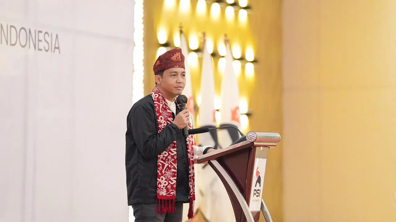 Sekretaris Jenderal DPP Partai Solidaritas Indonesia, Raja Juli Antoni, menghadiri Rapat Koordinasi Wilayah (Rakorwil) sekaligus pelantikan pengurus DPW PSI Jambi, Sabtu (25/4/2026).
