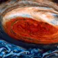 Penampakan pusaran gas Jupiter. (Foto: NASA)