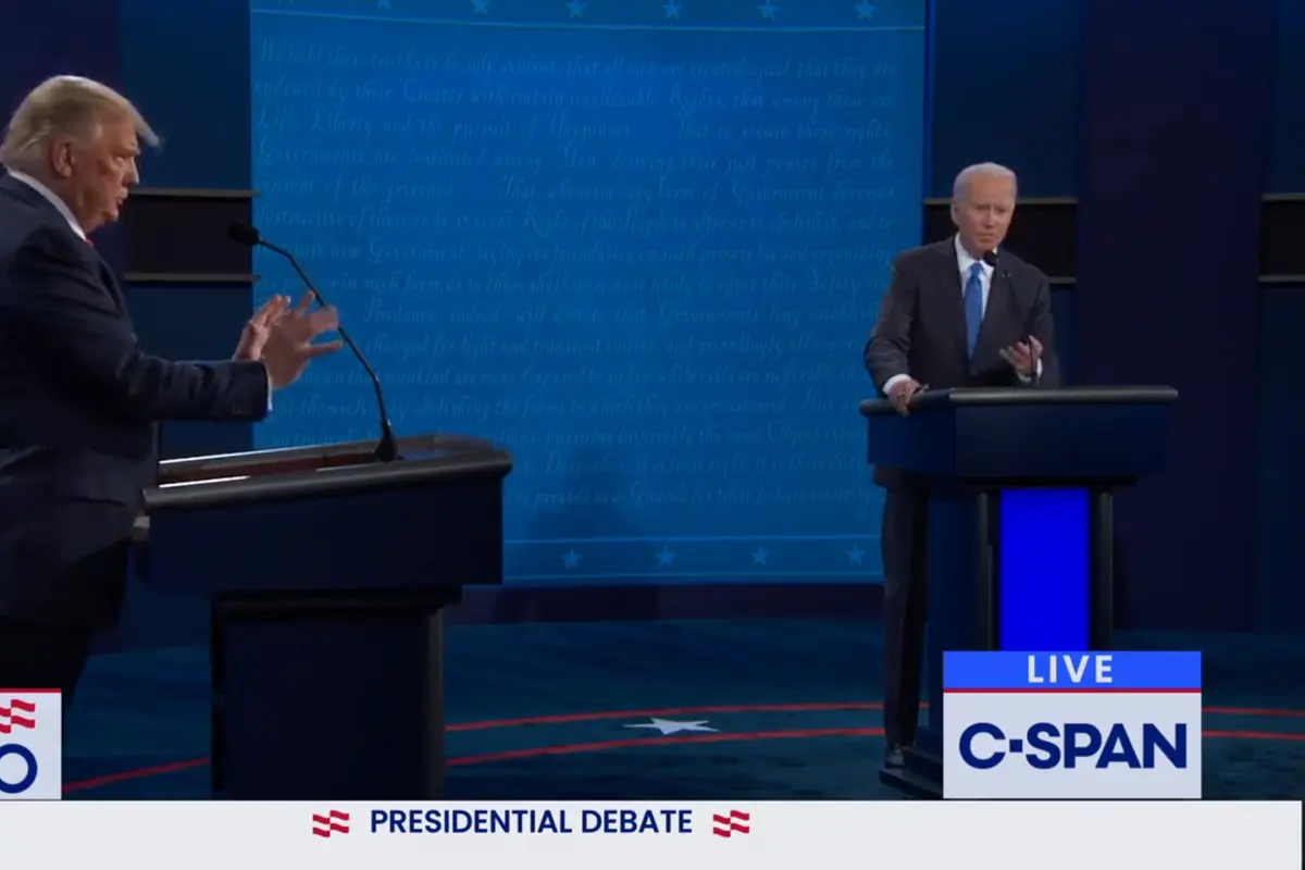 Debat capres AS yang terakhir antara Donald Trump dan Joe Biden.