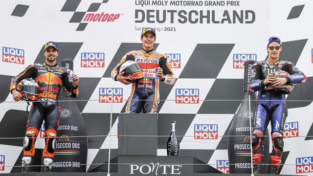 FOTO: Marc Marquez Rajai Sirkuit Sachsenring di MotoGP Jerman 2021
