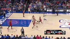 Berita video game recap NBA 2017-2018 antara Philadelphia 76ers melawan Miami Heat dengan skor 104-91.