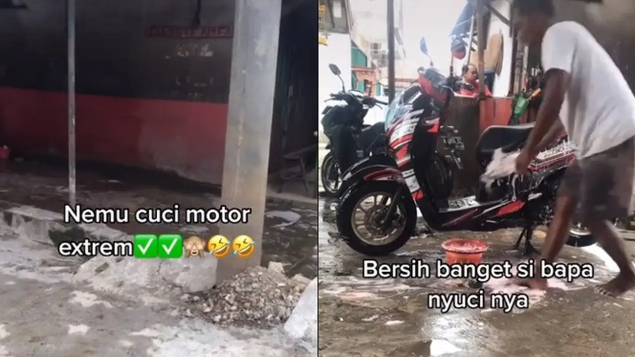 Viral, Video Tempat Cuci Motor dengan Cara Ekstrim Ini Bikin Kaget