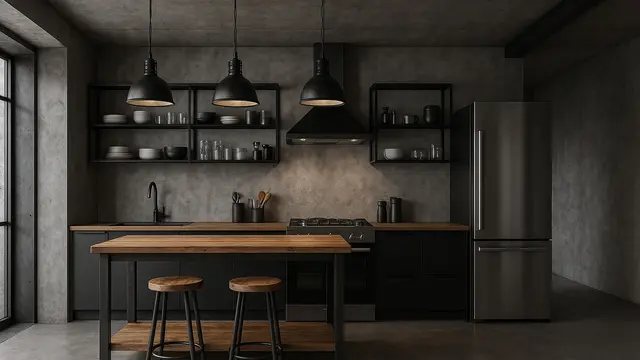 Desain Dapur Kecil Minimalis Modern dengan Konsep Open Space/Ilustrasi AI