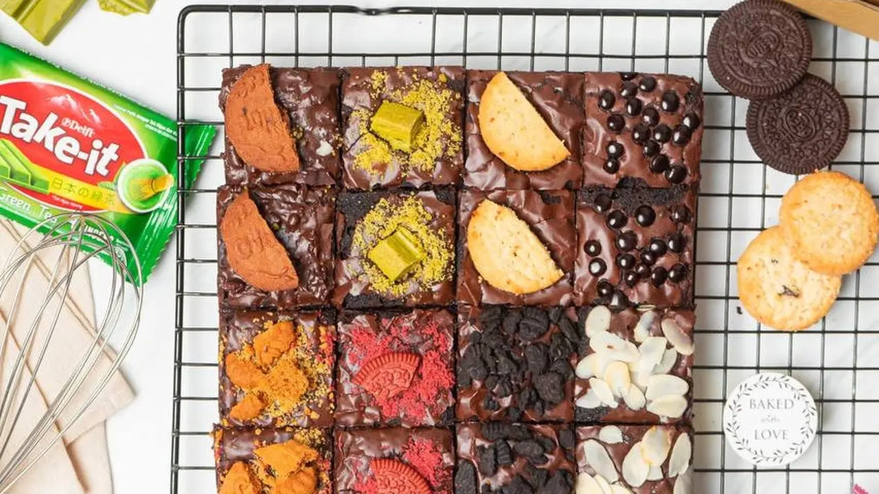 Fudgy Brownies Mini Bite Lezat dan Unik dari Joy Food Produk, Bebas Pilih Topping