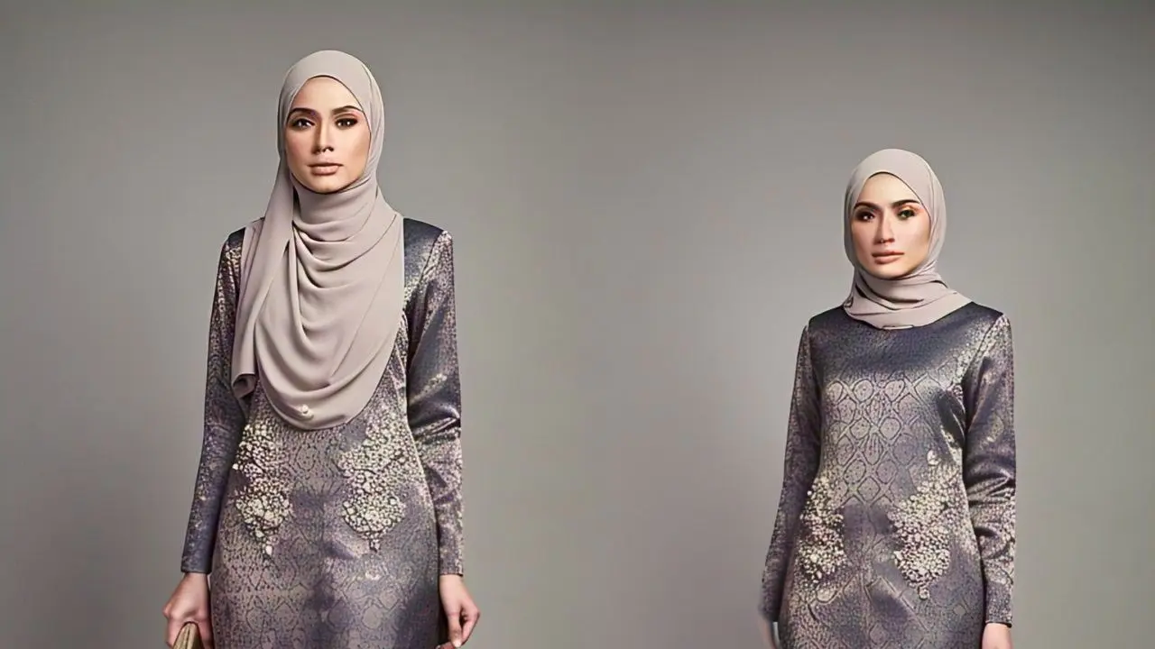 Dress Brokat dengan Potongan A-line