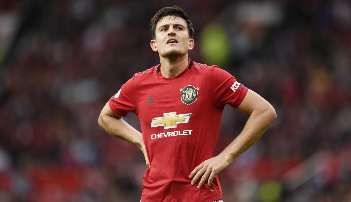 7. Harry Maguire - Pemain Manchester United ini mulai meniti karir sepak bola sebagai anak gawang di akademi Sheffield United. Bek Timnas Inggris ini menjadi kini berstatus sebagai bek termahal di dunia. (AFP/Oli Scarff)