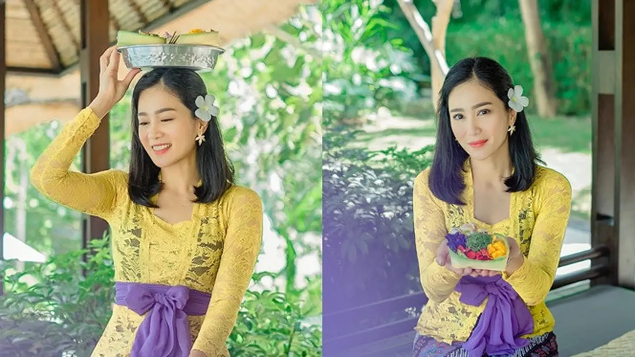 6 Pesona Bunga Zainal Saat Liburan di Bali, Penampilannya Bikin Pangling
