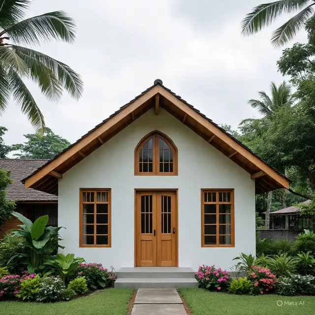 Model Depan Rumah Sederhana di Kampung 2 Kamar