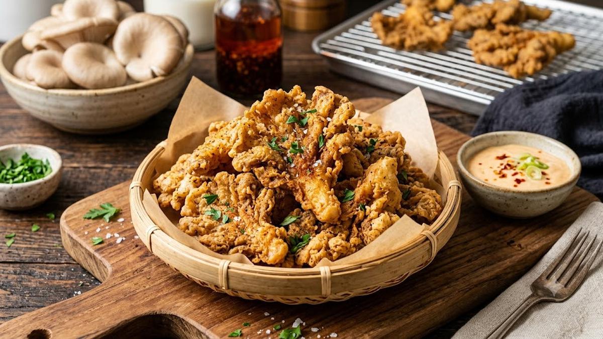 Cara Membuat Jamur Krispi Gurih Seperti Kulit Ayam, Dijamin Garing dan Mekar