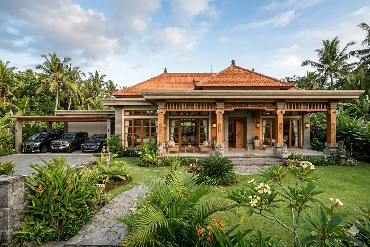 Model Rumah 1 Lantai ala Villa di Bali