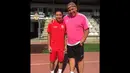Evan Dimas saat menjalani latihan perdana selama masa trial di UE Llagostera. (UELlagostera.cat)
