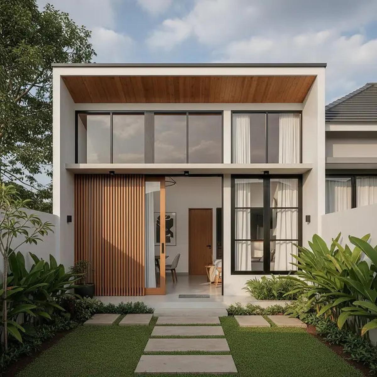8 Inspirasi Rumah Kecil Bergaya Modern dengan Atap Datar dan Fasad Simpel Kekinian