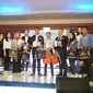 Para peserta kompetisi presenter news EGTC 2018 asal Bandung. (Huyogo Simbolon)