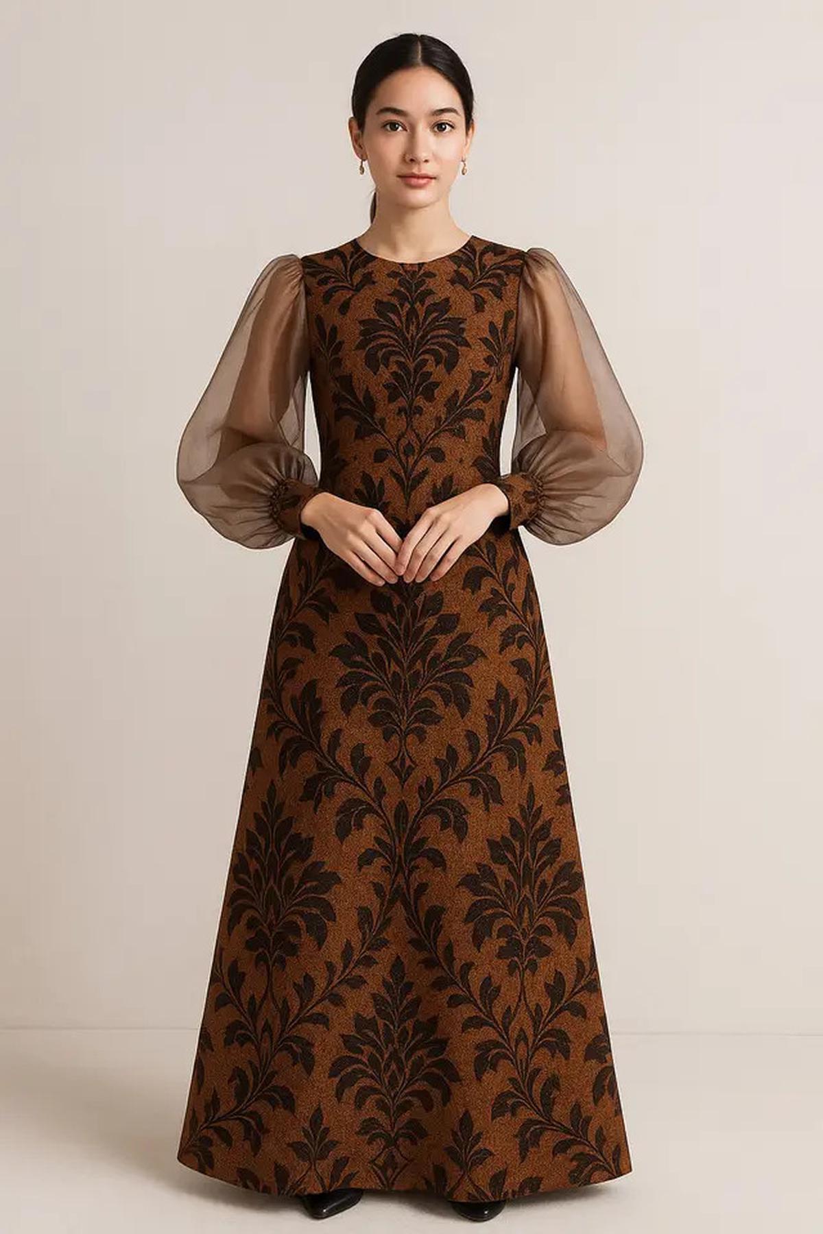 7 Model Dress Batik Kombinasi Lengan Organza, Klasik dengan Sentuhan Modern