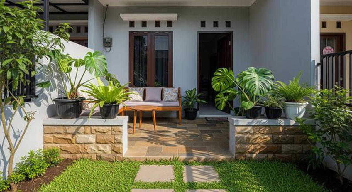 10 Desain Teras Sederhana dengan Area Hijau untuk Rumah Lebih Fungsional