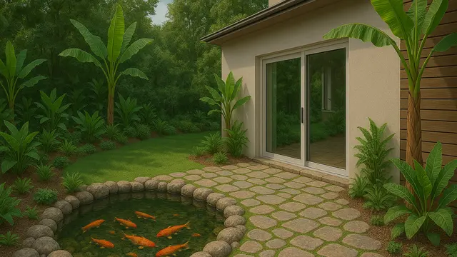 Desain Taman Belakang dengan Batu Alam/via ChatGPT
