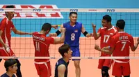Timnas Voli Indonesia Vs Korea Selatan di Kejuaraan Voli Asia 2017. (Liputan6.com /Helmi Fithriansyah)