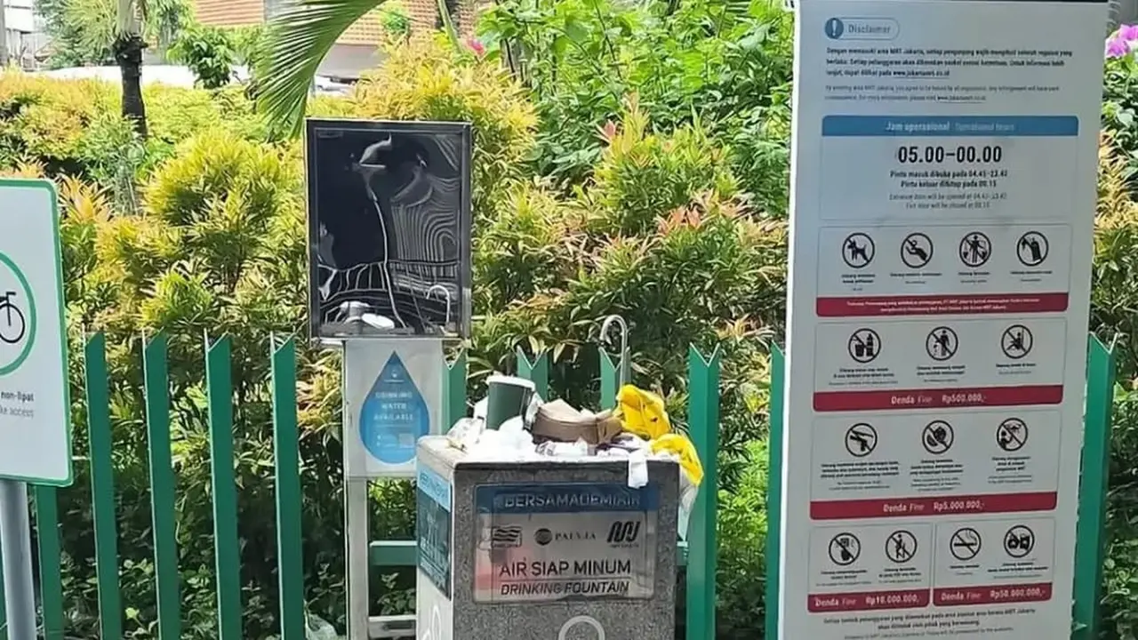 Miris, Fasilitas Keran Air Siap Minum di Stasiun MRT Jakarta Jadi Tempat Sampah
