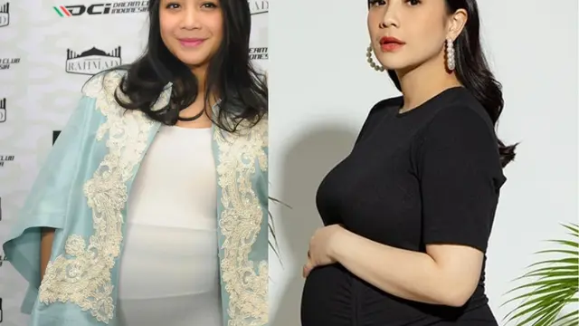 Nagita Slavina saat kehamilan pertama dan kedua