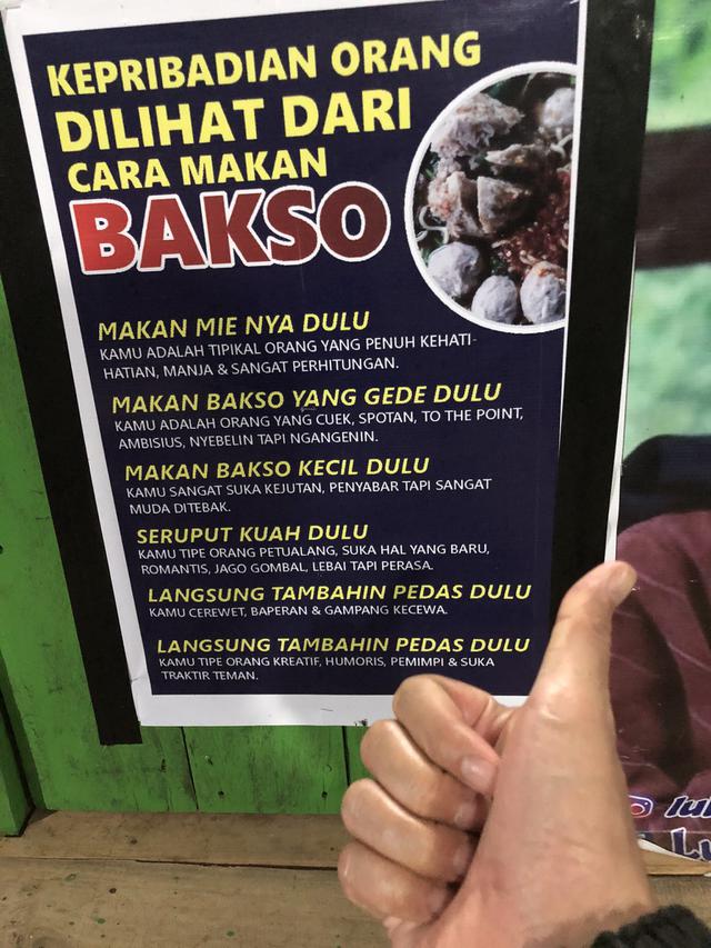 Tes kepribadian dari cara makan bakso