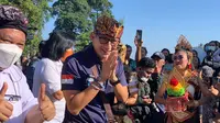 Menteri Pariwisata dan Ekonomi Kreatif (Menparekraf) Sandiaga Uno saat roadshow program Anugerah Desa Wisata Indonesia (ADWI) 2022 ke Desa Wisata Sudaji di Kabupaten Buleleng, Bali (Istimewa)