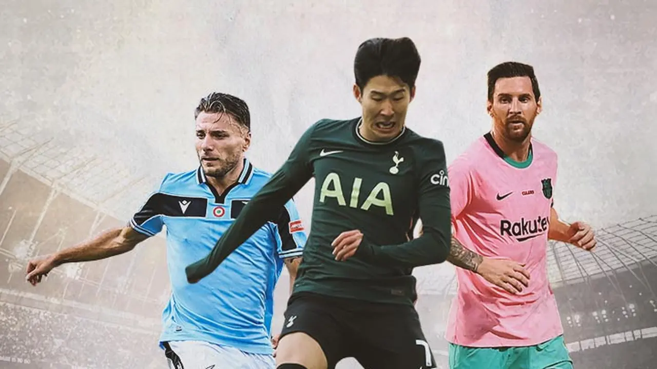 Ilustrasi - Ciro Immobile, Son Heung-min, Lionel Messi