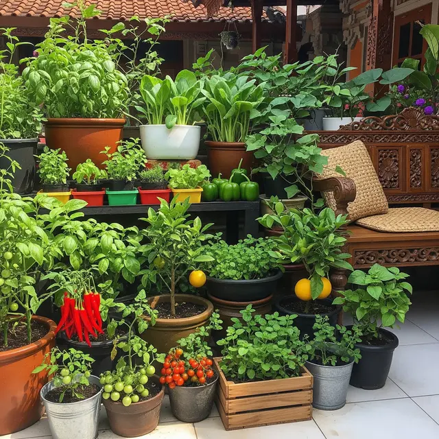 Konsep Mini Edible Patio Garden