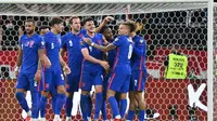 Timnas Inggris menang 4-0 atas Hungaria pada laga keempat Grup I kualifikasi Piala Dunia 2022 di Puskas Arena, Jumat (3/9/2021) dini hari WIB. (AFP/Attila KISBENEDEK)