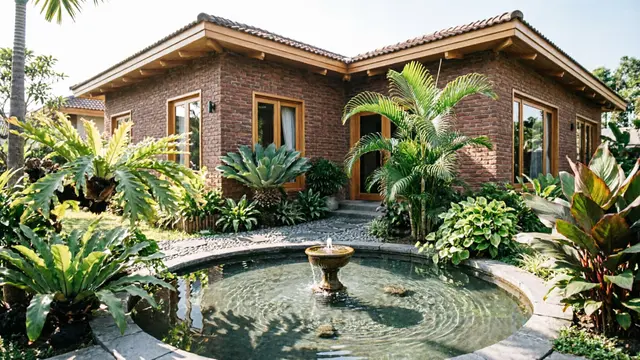 Desain Rumah Desa dengan Taman Mini yang Bikin Udara Dingin (AI)