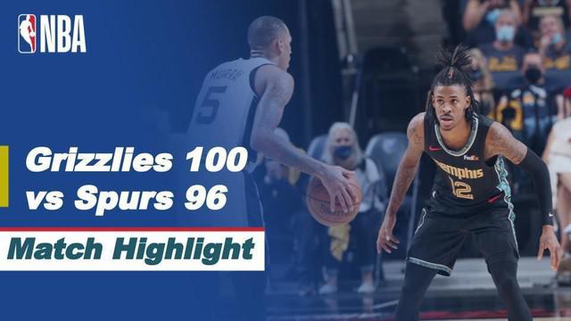 Berita video highlights laga Play-in NBA 2020/2021 antara Memphis Grizzlies melawan San Antonio Spurs yang berakhir dengan skor 100-96, Kamis (20/5/2021) pagi hari WIB.