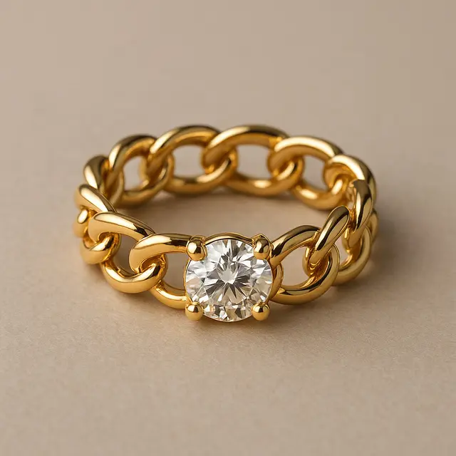 3 Model Cincin Rantai Emas Bermata Permata, Pilihan Unik Muslimah untuk ...