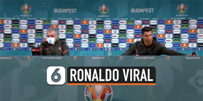 VIDEO: Viral, Ronaldo Singkirkan Botol Coca-Cola di Euro 2020