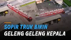Aksi sopir truk pembawa mobil baru bikin geleng geleng kepala.